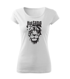 DRAGOWA дамска тениска с къс ръкав български лъв, бяла
