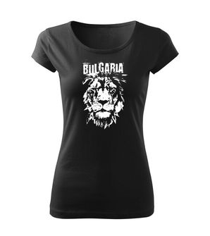 DRAGOWA дамска тениска с къс ръкав български лъв, черна