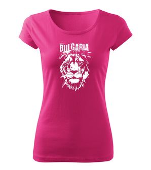 DRAGOWA дамска тениска с къс ръкав български лъв, розов
