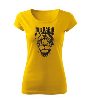 DRAGOWA дамска тениска с къс ръкав български лъв, жълта