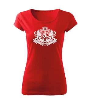 DRAGOWA дамска тениска с къс ръкав Герб на България, червена