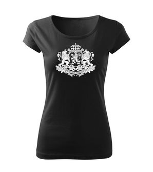 DRAGOWA дамска тениска с къс ръкав Герб на България, черна