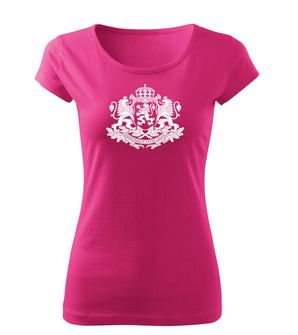 DRAGOWA дамска тениска с къс ръкав Герб на България, розов