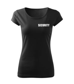 DRAGOWA  ДАМСКА Тениска с надпис SECURITY, черен