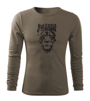 DRAGOWA FIT-T Тениска с дълъг ръкав български лъв, маслинова