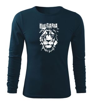 DRAGOWA FIT-T Тениска с дълъг ръкав български лъв, тъмно синя