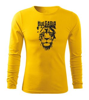 DRAGOWA FIT-T Тениска с дълъг ръкав български лъв, жълта