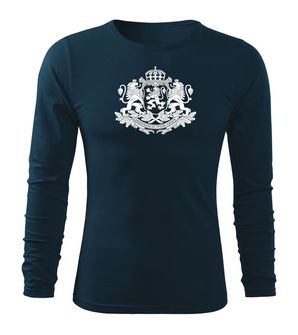DRAGOWA FIT-T Тениска с дълъг ръкав Герб на България, тъмно синя