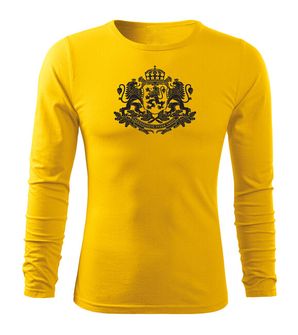 DRAGOWA FIT-T Тениска с дълъг ръкав Герб на България, жълта