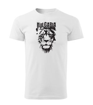 DRAGOWA Тениска с къс ръкав български лъв, бяла