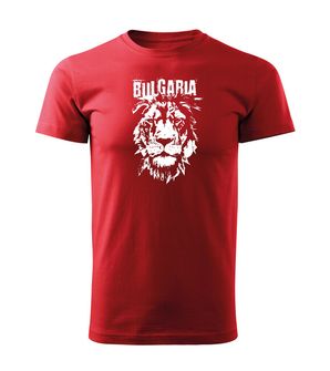 DRAGOWA Тениска с къс ръкав български лъв, червена
