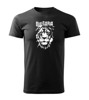 DRAGOWA Тениска с къс ръкав български лъв, черна
