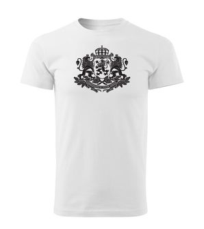 DRAGOWA Тениска с къс ръкав Герб на България, бяла