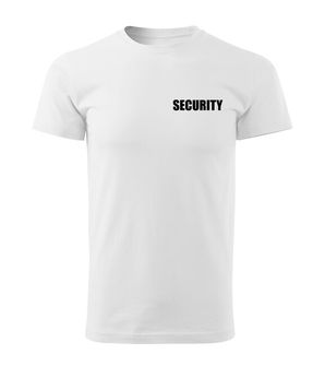 DRAGOWA Тениска с надпис SECURITY, Бял