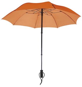 EuroSchirm teleScope handsfree UV Телескопичен чадър за трекинг с приставка за раница, оранжев