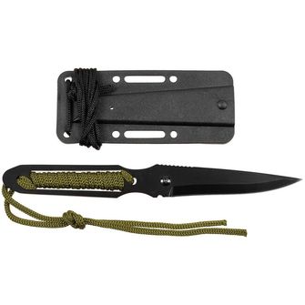 Нож Fox Outdoor Action II, черен, с обвита дръжка, с калъф