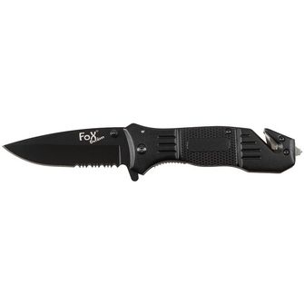 Нож Fox Outdoor Jack за една ръка, черен, с метална дръжка