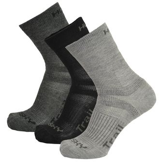 Чорапи HUSKY Trail 3 Pack, черно/антрацит/светло сиво
