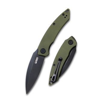 KUBEY Нож за затваряне Leaf Green & Black