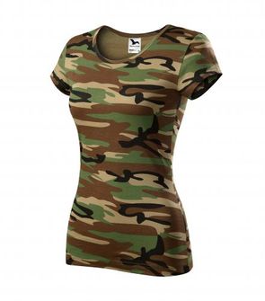 Malfini Camouflage дамска камуфлажна тениска, кафява 150г/м2