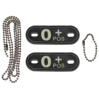 MFH Dog-Tags военен медальон, 0 POS, 3 PVC, черен