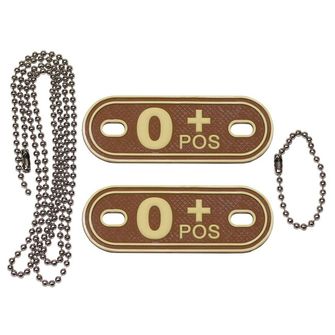 MFH Dog-Tags военен медальон, 0 POS, 3 PVC, кафяв