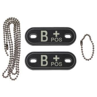 MFH Dog-Tags военен медальон, B POS, 3 PVC, черен