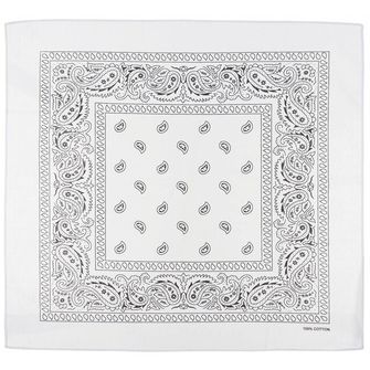 MFH Шал, бяло-черен, приблизително 55 x 55 cm, памук