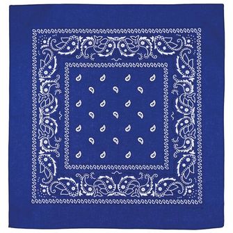 MFH Шал, кралско синьо-бяло, приблизително 55 x 55 cm, памук