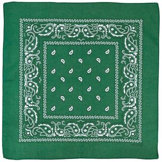 MFH Шал, зелено-черен, приблизително 55 x 55 cm, памук