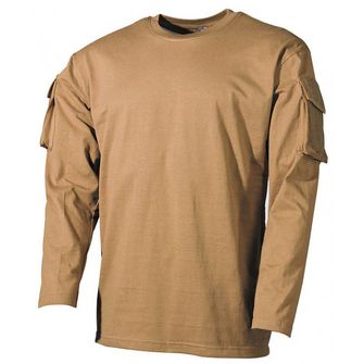 MFH Тениска с дълъг ръкав и велкро джобове на ръкавите, US Coyote, 170 г/м2