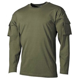 MFH Тениска с дълъг ръкав и велкро джобове на ръкавите, US маслиненозеленао, 170 г/м2