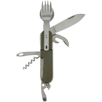 MFH Джобен нож с вилица и лъжица, зелен