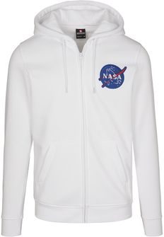Мъжка блуза с цип и качулка на NASA Southpole, бяла