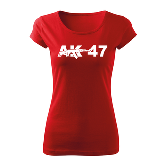 DRAGOWA дамска тениска с къс ръкав, АК47, червена, 150г/м2