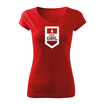 DRAGOWA дамска тениска с къс ръкав, Army Girl, червена, 150г/м2