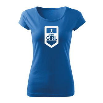 DRAGOWA дамска тениска с къс ръкав, Army Girl, синя, 150г/м2