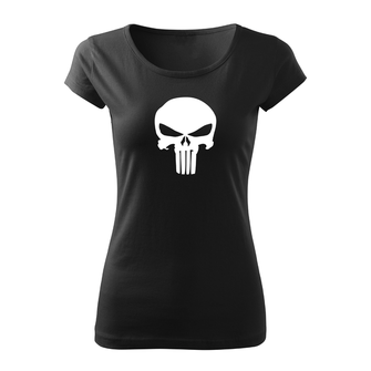DRAGOWA дамска тениска с къс ръкав Punisher, черна, 150г/м2