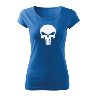 DRAGOWA дамска тениска с къс ръкав, Punisher, синя, 150г/м2