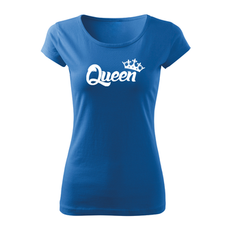 DRAGOWA дамска тениска с къс ръкав, Queen, синя, 150г/м2