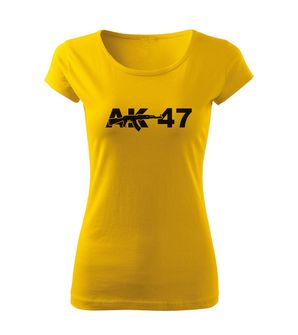 DRAGOWA дамска тениска, AK47, жълта, 150г/м2