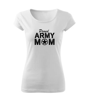 DRAGOWA дамска тениска, Army Mom, бяла, 150г/м2