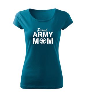 DRAGOWA дамска тениска, Army Mom, петролено синя, 150г/м2
