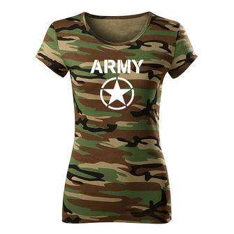 DRAGOWA дамска тениска Army Star, камуфлаж, 150г/м2