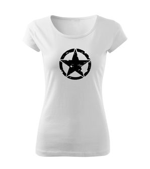 DRAGOWA дамска тениска, Звезда, бяла, 150г/м2