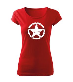 DRAGOWA дамска тениска, Звезда, червена, 150г/м2