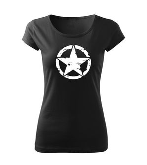 DRAGOWA дамска тениска, Звезда, черна, 150г/м2