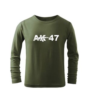 DRAGOWA детска тениска с дълъг ръкав AK47, маслиненозелена