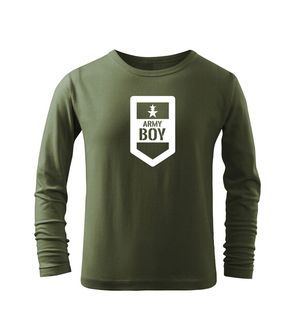 DRAGOWA детска тениска с дълъг ръкав Army Boy, маслиненозелена