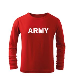 DRAGOWA детска тениска с дълъг ръкав Army, червена